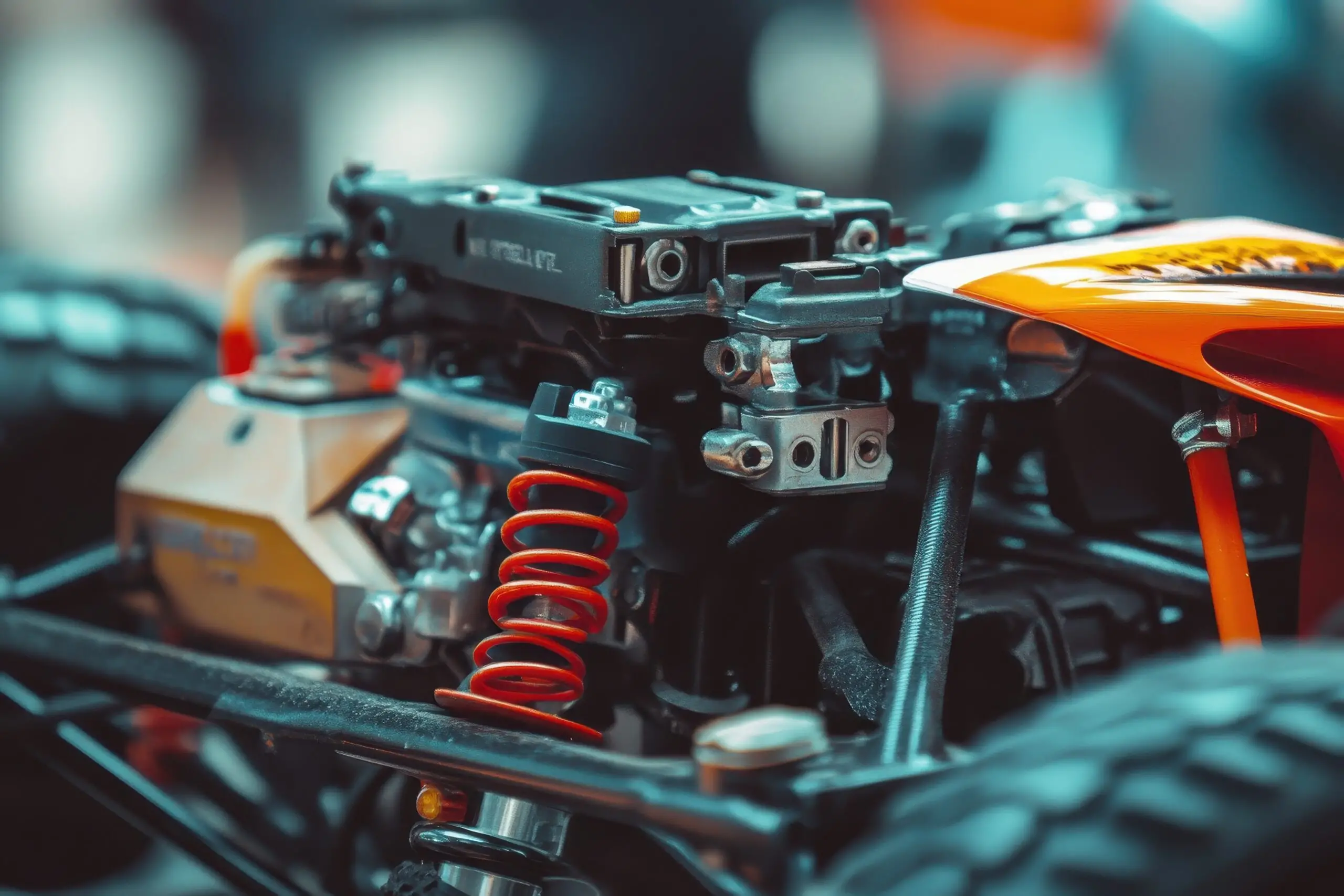 Up close servo of RC buggy car